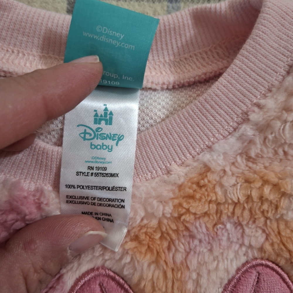 Disney Minnie Pink Plush Kids Sweatshirt - Picture 3 of 7
